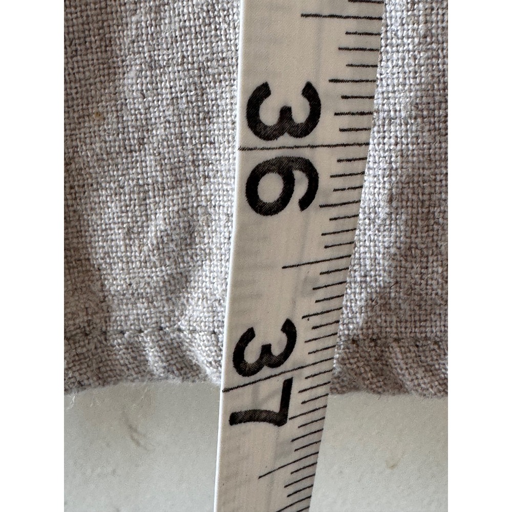 Vintage Midi Dress Size 5/6 Tan Linen Blend Button Front Tie Back Cottagecore - Picture 13 of 13